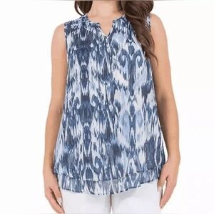 Cristina B Women's V-Neck Sleeveless Top, Blue Depths, Size S , M
